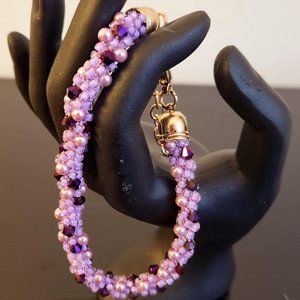 Pearl, Swarovski and Seed Bead Kumihimo Bracelet